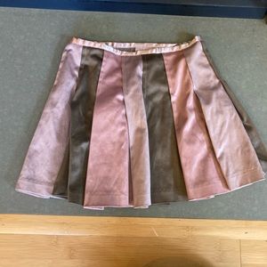Satin pleated wrap skirt